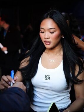 Loewe Anagram cotton jersey tank top as seen on Suni Lee